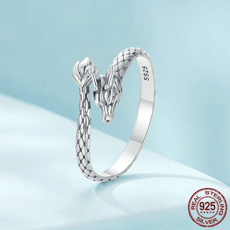S925 Sterling Silver Animal Year Adjustable Ring Ornament