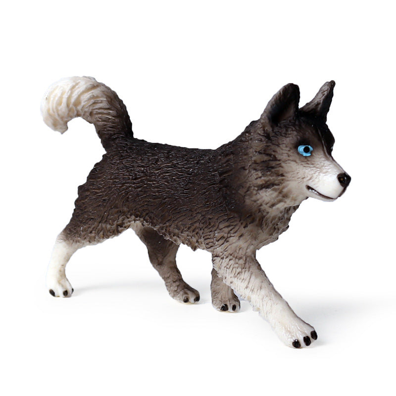 Simulation Static Solid Wild Animal Model Husky Pet Dog