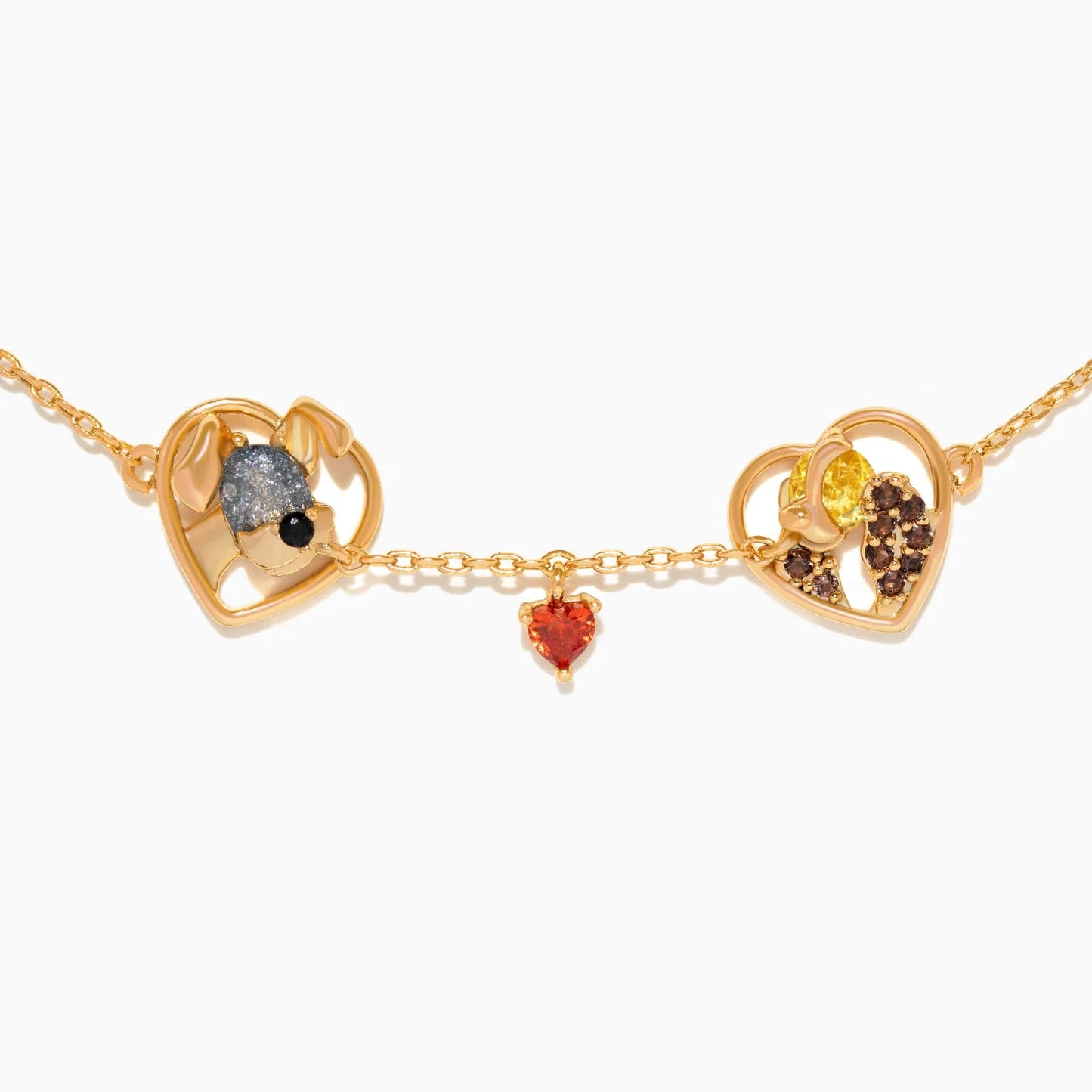 Cartoon Dog Couple Heart-shaped Pendant Bracelet