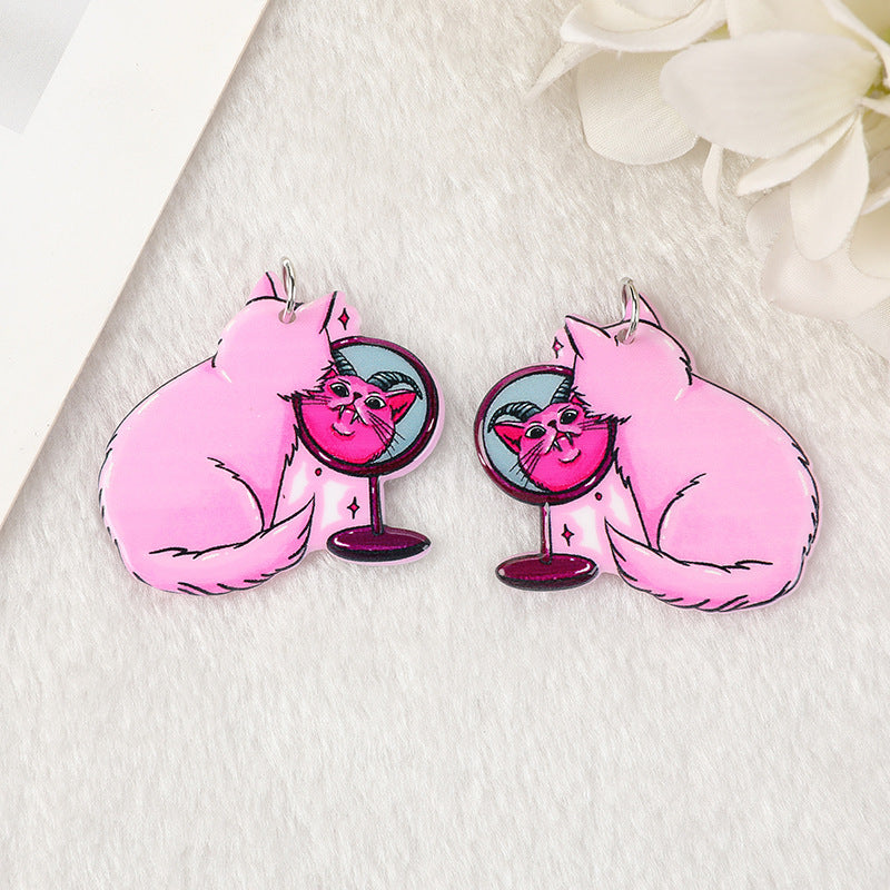 Acrylic Halloween Skull Horror Cat DIY Earrings Keychain Material