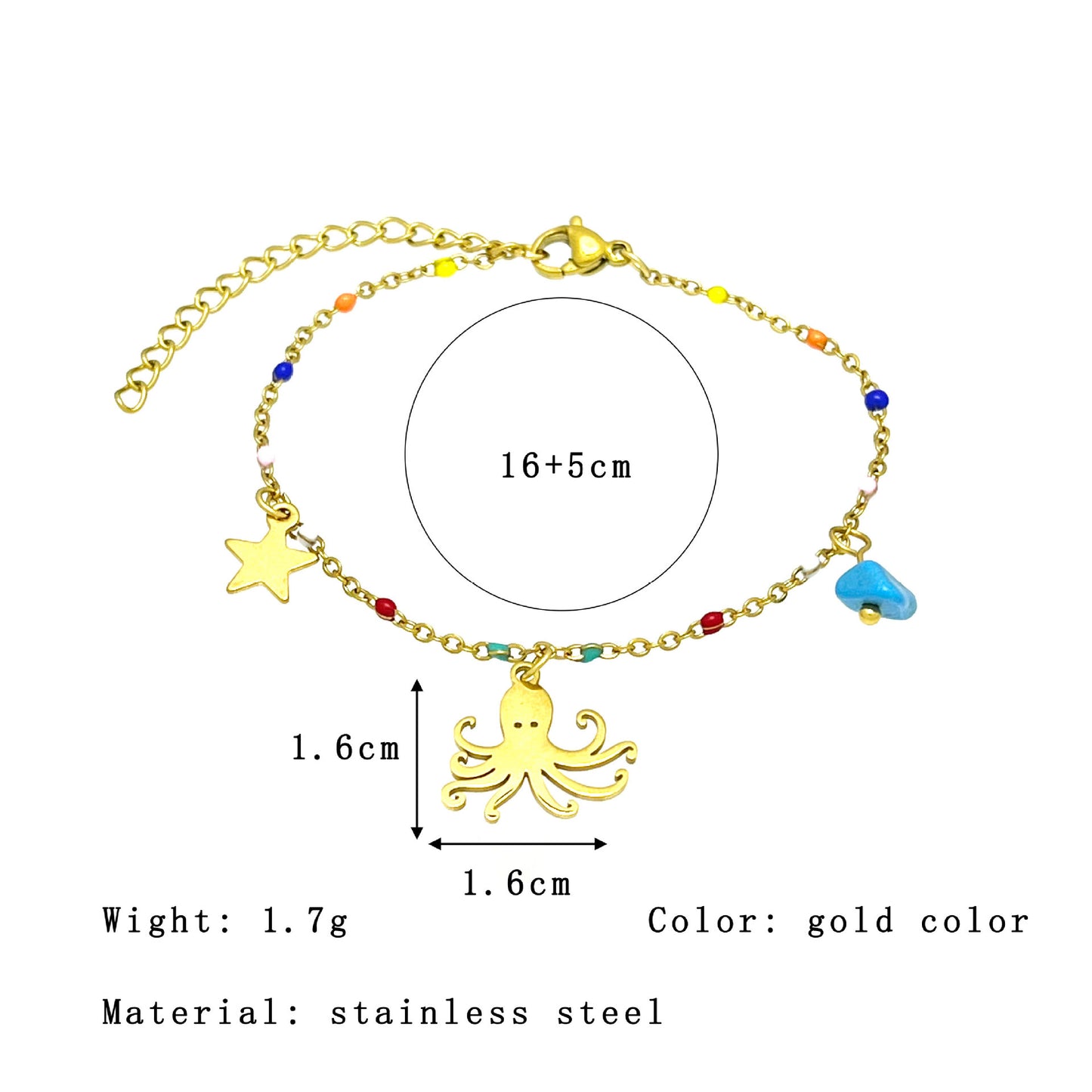 Ocean Series Seahorse Starfish Women's Pendant Bracelet