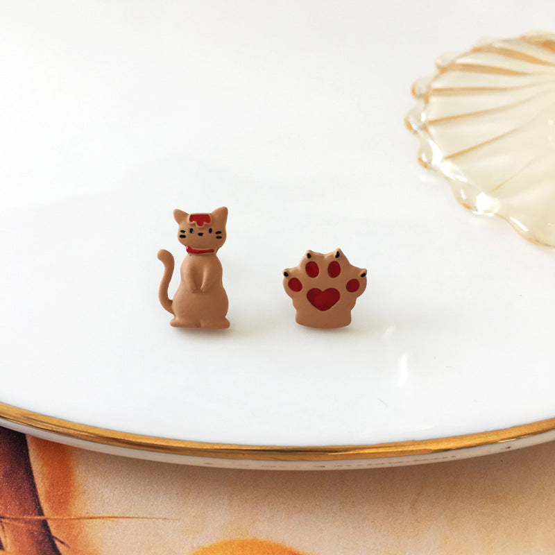 Women's Asymmetric Cartoon Animal Earrings Jewelry