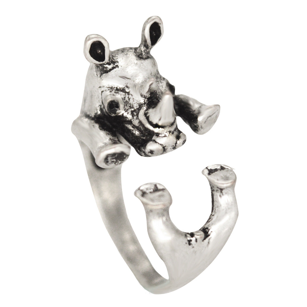 Animal Large Rhino Adjustable Ring