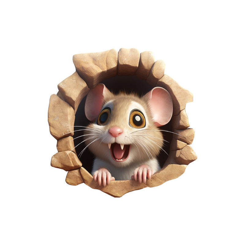 Mouse And Cat Creative Room Decoration Self-adhesive Wall Stickers