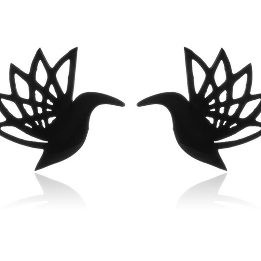 Simple Stainless Steel Ghost Stud Earrings Small Animal