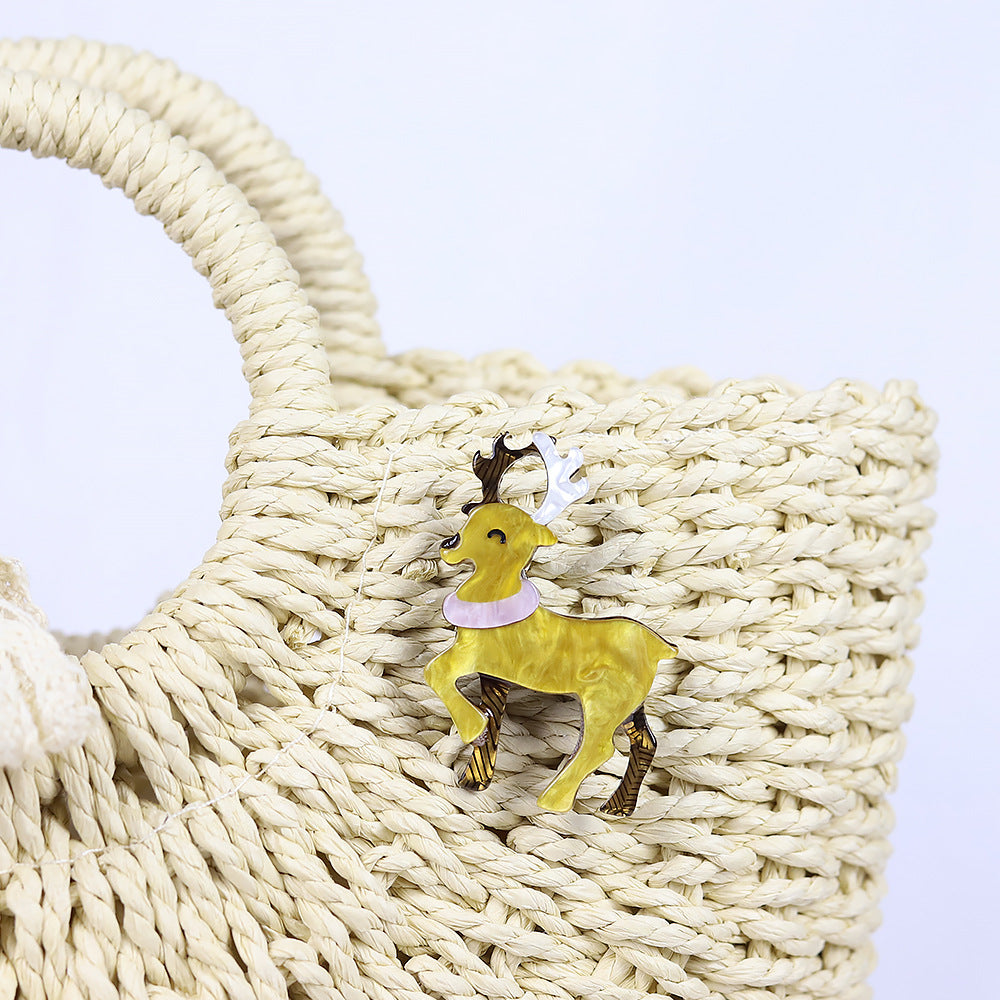 Christmas Acrylic Animal Brooch Sika Deer