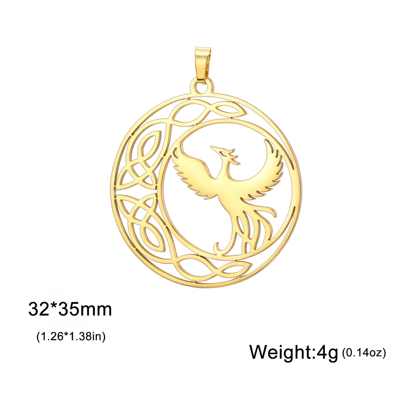 Retro Stainless Steel Ornament Accessories Phoenix Earring Pendant