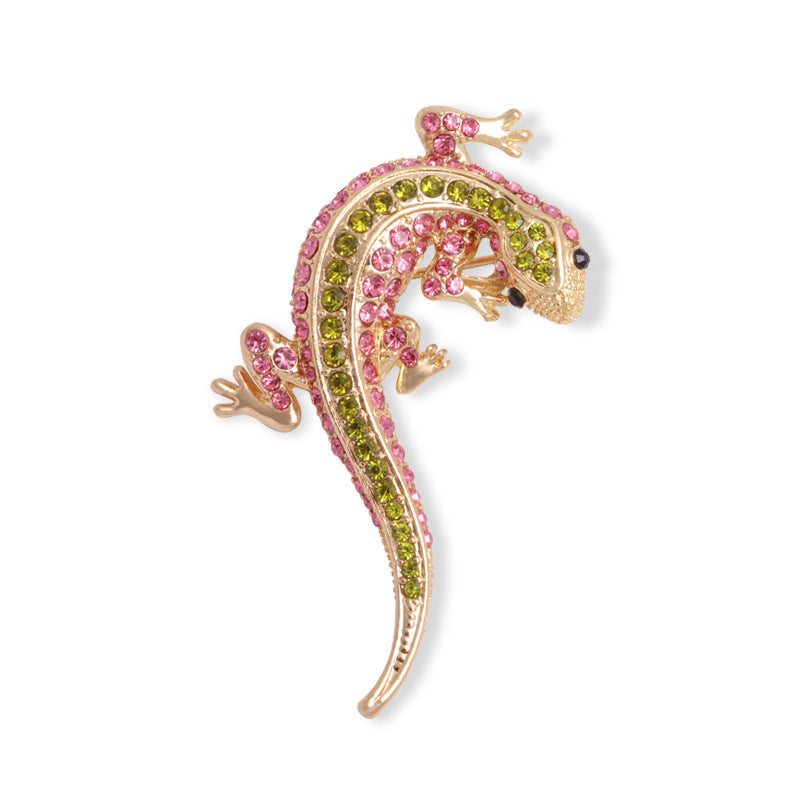 European And American Lizard Diamond Brooch Animal Rhinestone Corsage Clothing Fashion Accessories