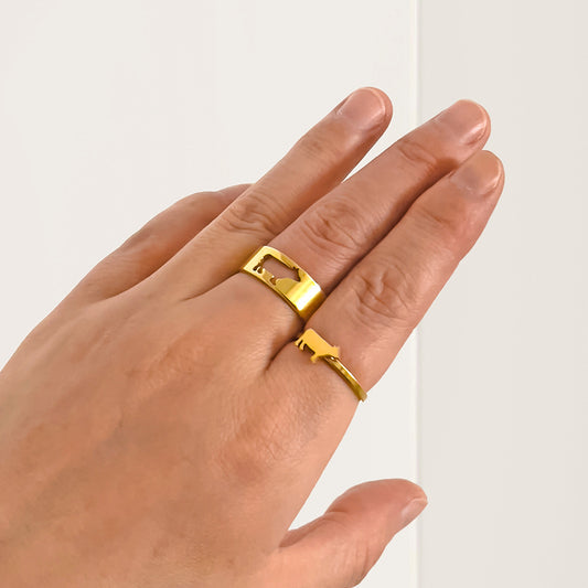 Gold Animal Cow Couple Ring Best Gift