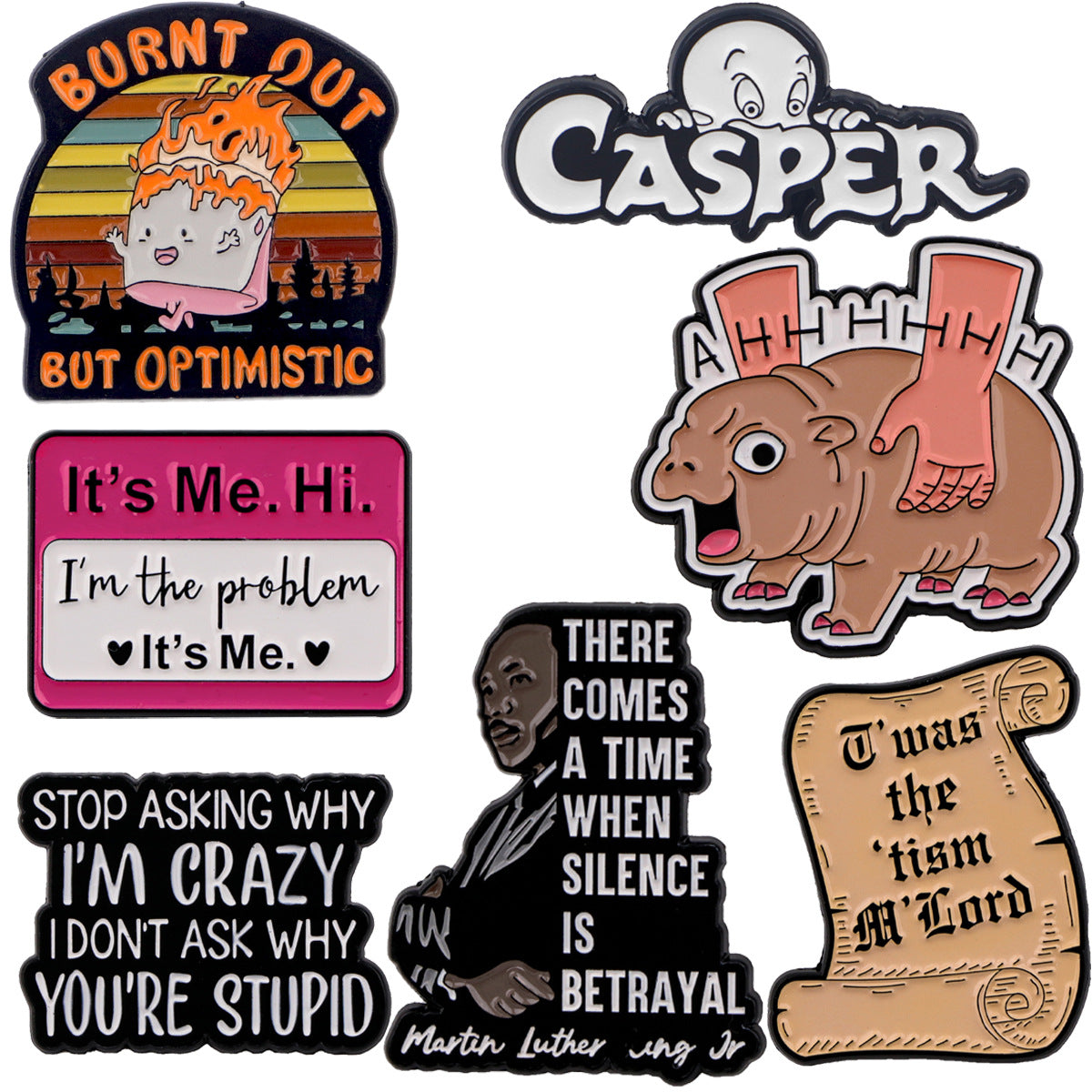 Creative English Letter Ornament Medal Clothing Brooch