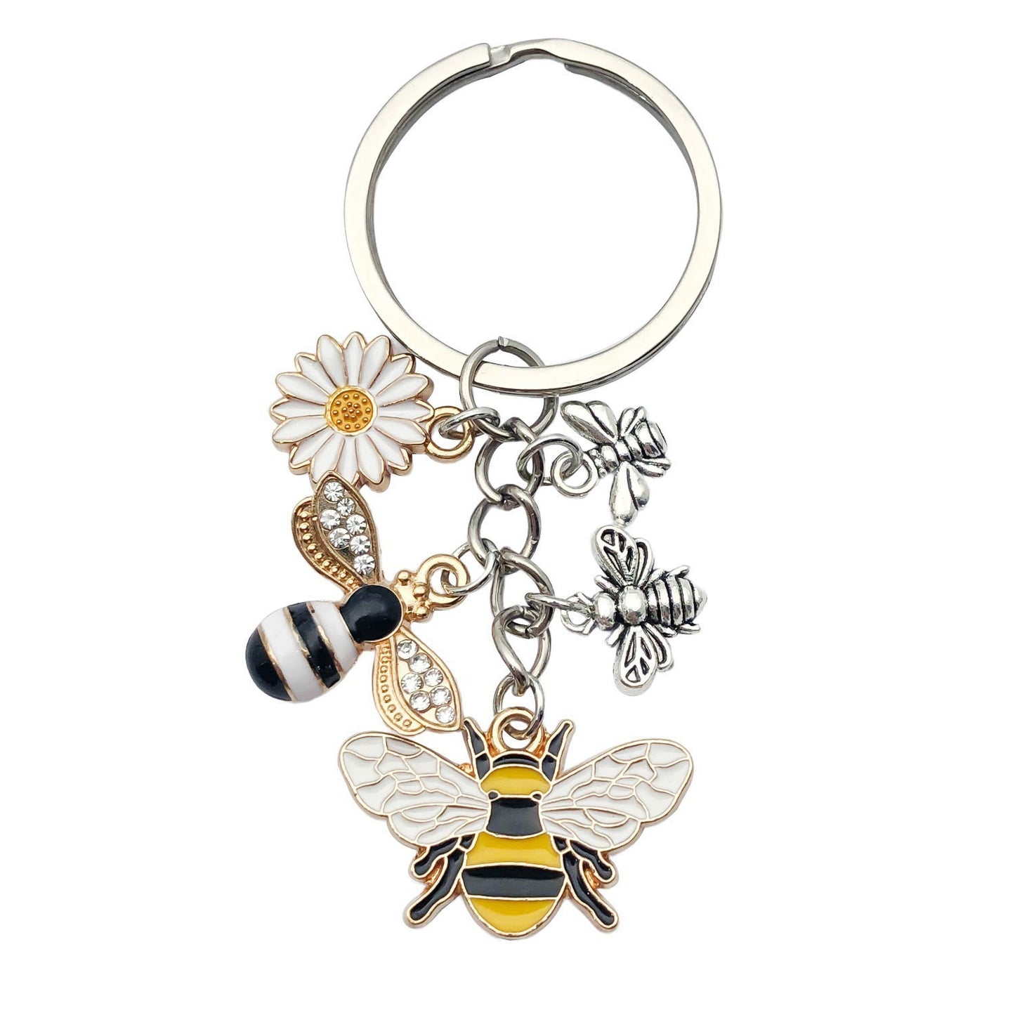 Oil Dripping Bee SUNFLOWER Keychain