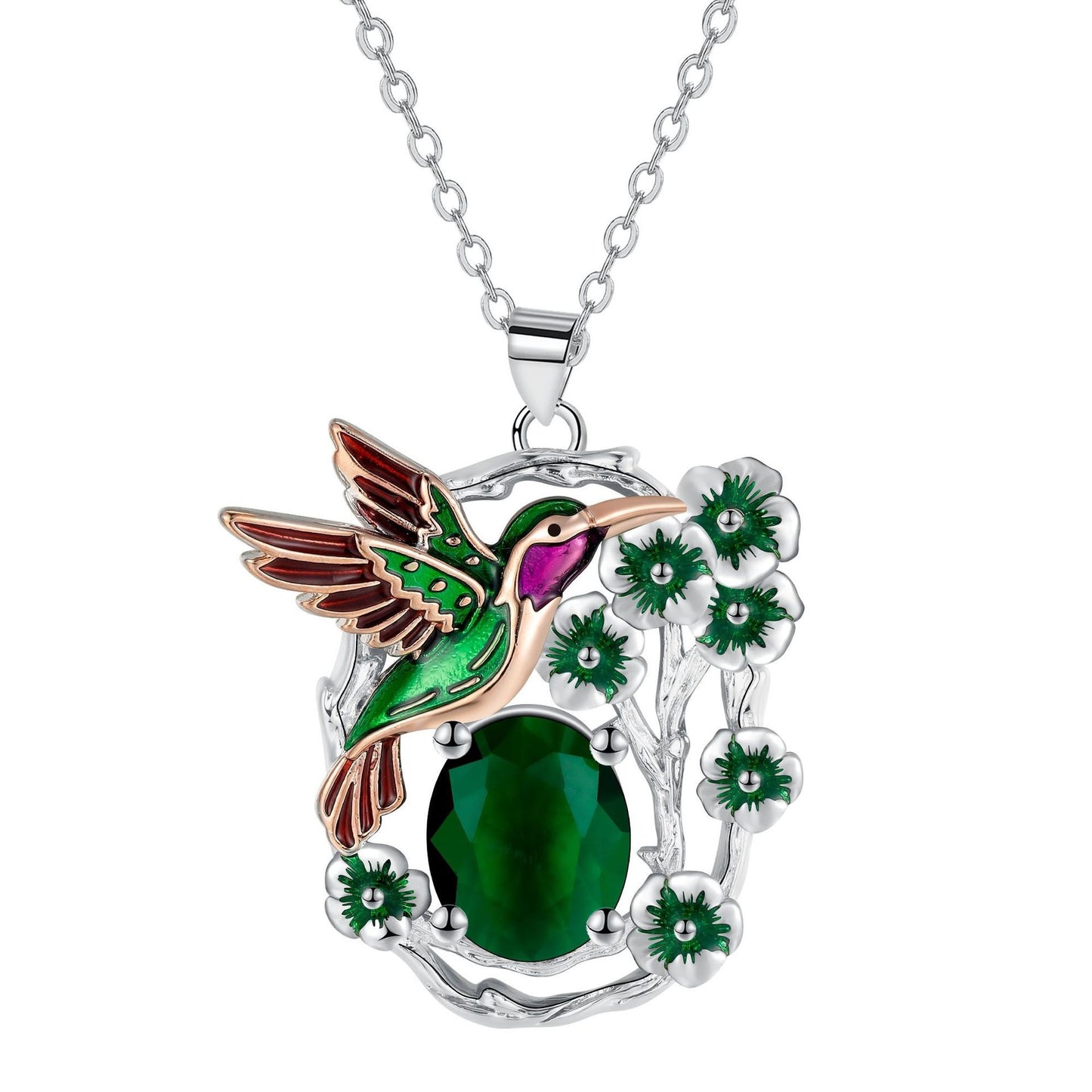 Hummingbird Necklace Women's Vintage Cross Chain Pendant Jewelry