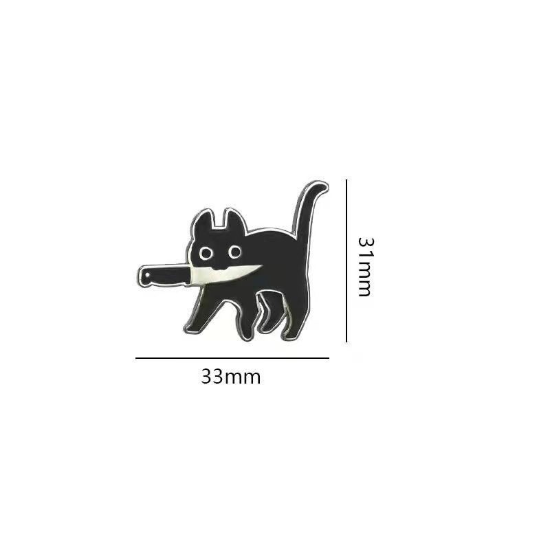 Alloy Kitty Brooch Men's Cute Japanese Style Women's Trendy Cool Personality Ins Couple Badge