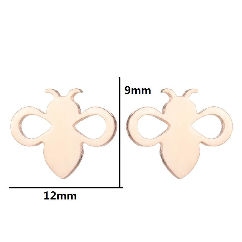 Simple Animal Earrings Bee Dolphin Earrings Plating Korean Style Earrings