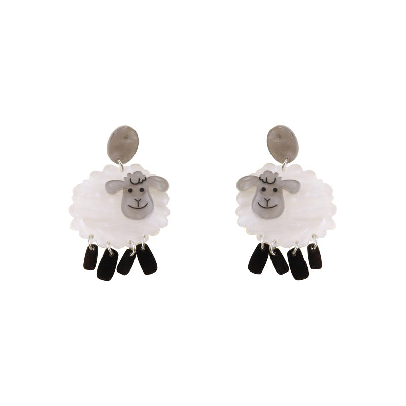 Acrylic Sheep Earrings Funny Animal Jewelry