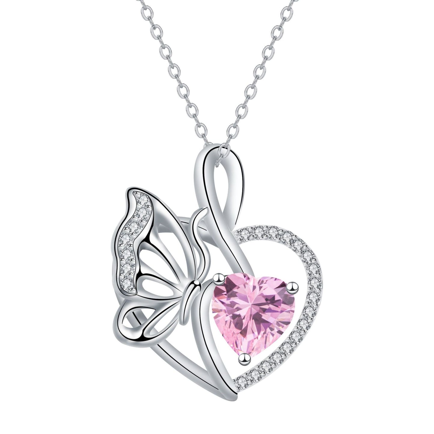 Love Butterfly Inlaid Jewelry High Sense Stylish Elegant Necklace Women