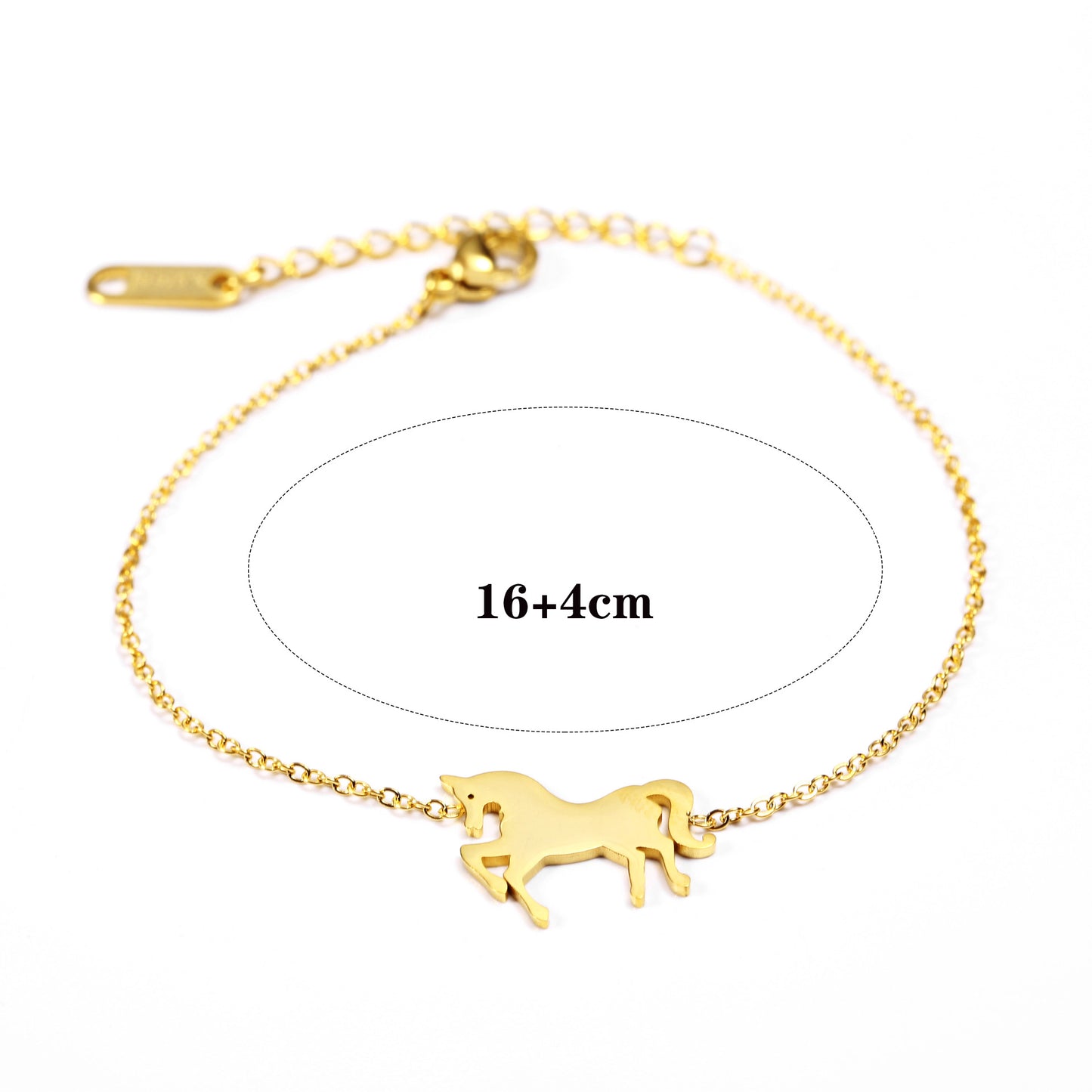 Fashion Cute Horse Animal Bracelet Stainless Steel Bracelet Ladies