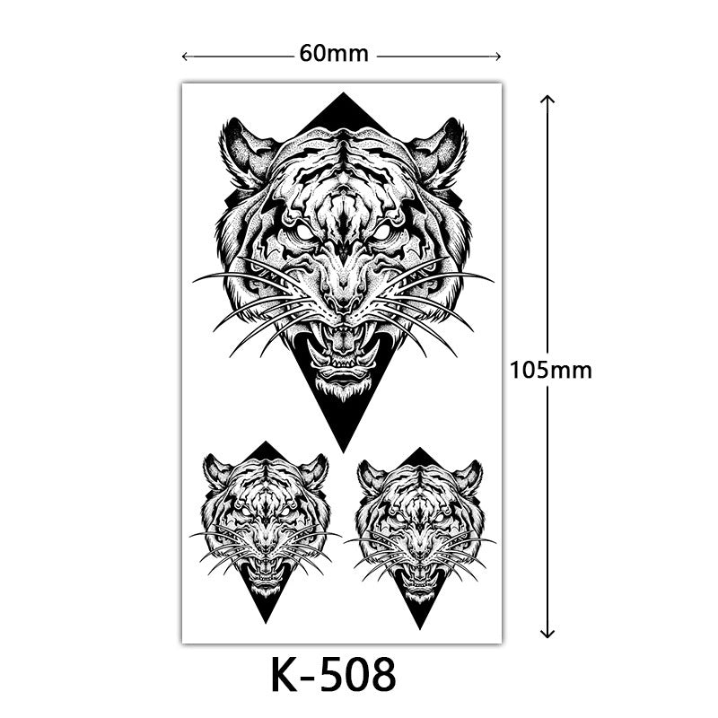 English Letter Flower Butterfly Sketch Line Waterproof Tattoo Sticker