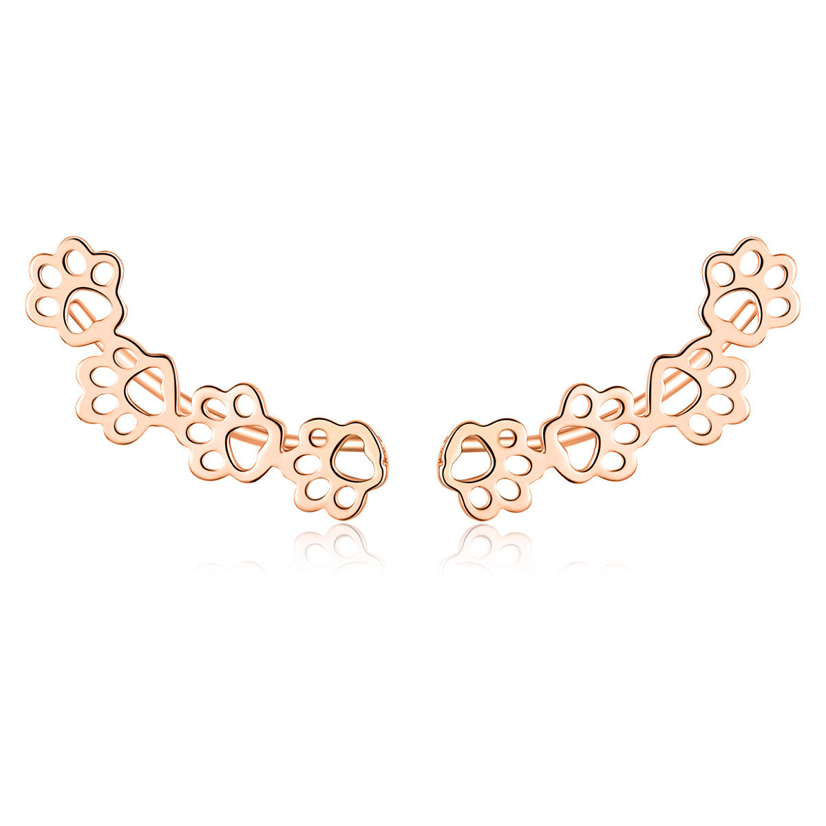 Cute Pet Paw Print S925 Sterling Silver Stud Earrings