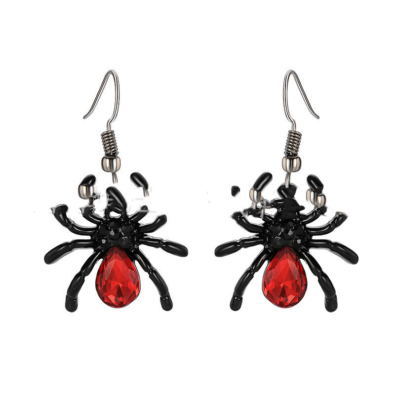 Spider Necklace Ring Live Earring Set