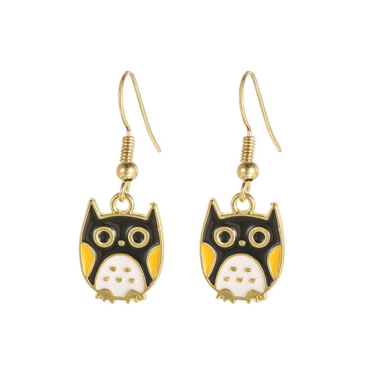 Corgi Alloy Oil Dripping Paw Print Earrings