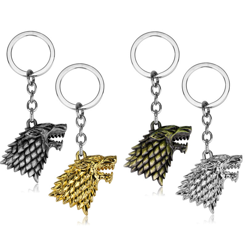 Ornaments Wolf Keychain Alloy Electroplating
