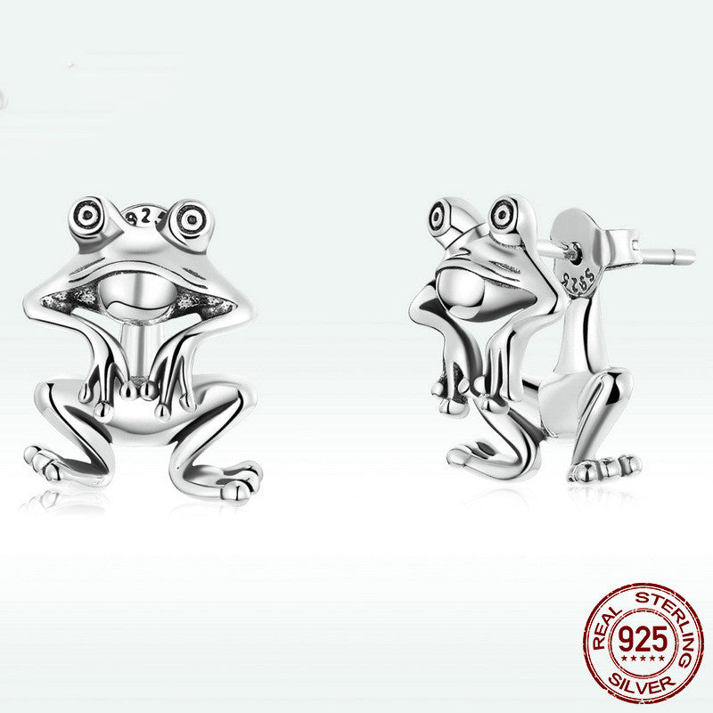 S925 Earrings European And American Popular Temperament Split Animal Earrings
