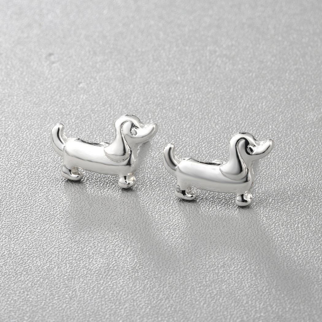 Elegant Graceful Animal Long Ears Dog Ear Studs Earrings