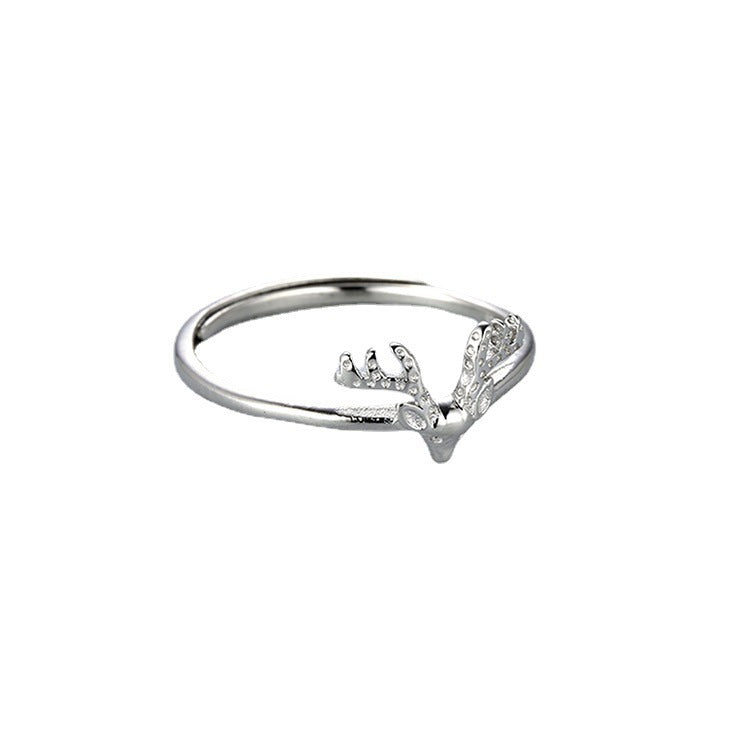 Sterling Silver  Antler Ring Elk ShapeSingle Ring