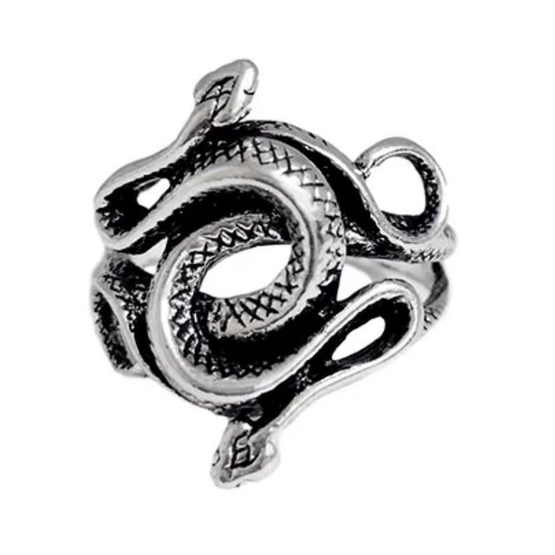 Animal Spirit Snake European And American Retro Punk Exaggerated And Personalized Men And Women Winding Snake Animal Opening Ring