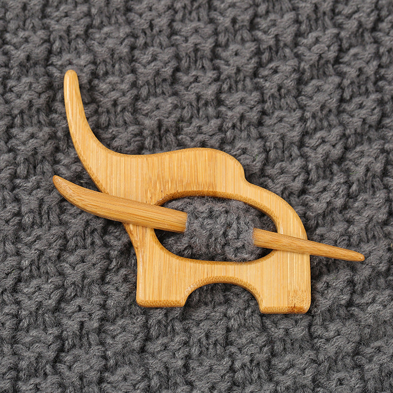 Wooden Animal Carving Brooch Gift