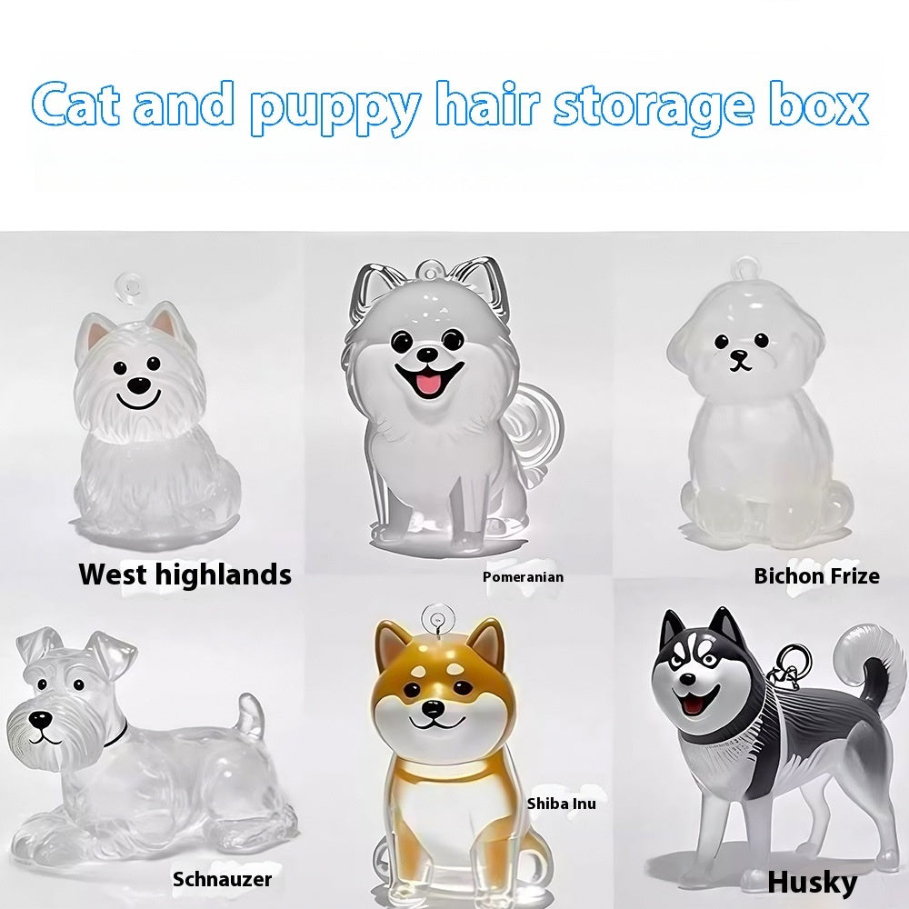 Transparent Cat Hair Storage Box Charm Commemorative Keychain