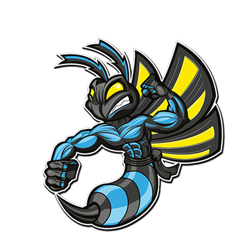 Blue Hornet Vinyl Automobile Sticker Head