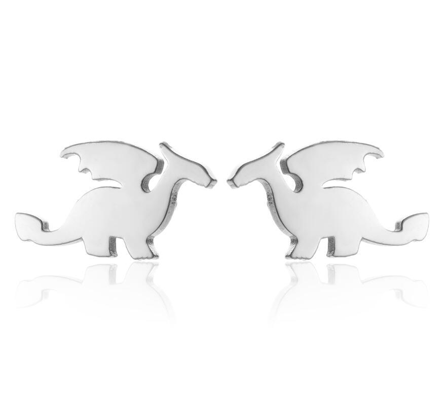 Simple Stainless Steel Ghost Stud Earrings Small Animal