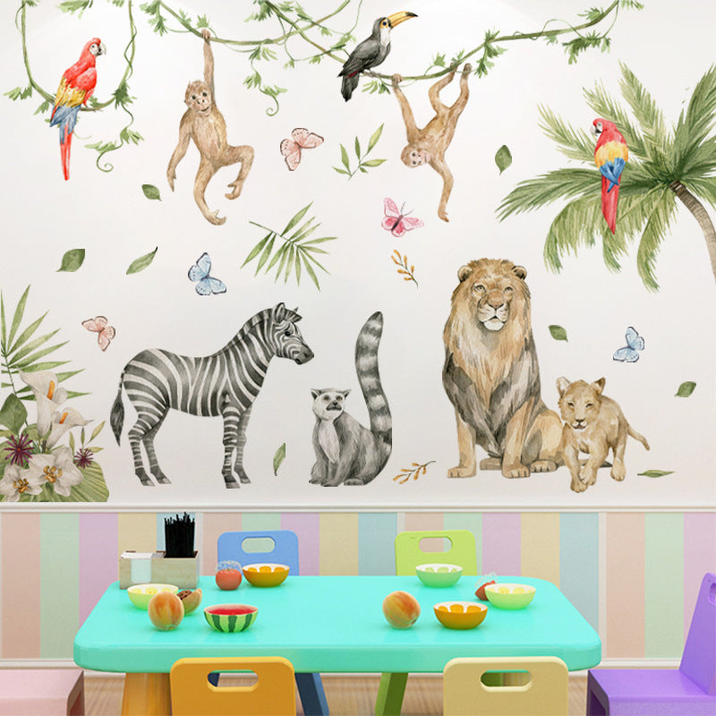 Animal Party Dining Room Room Bedside Living Room Wall Background Decoration Self-adhesive Sticker Painting
