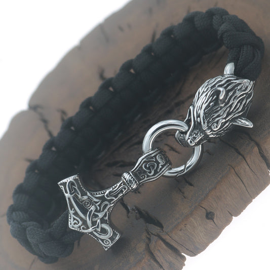 Male Nordic Rune Stainless Steel Pendant Bracelet