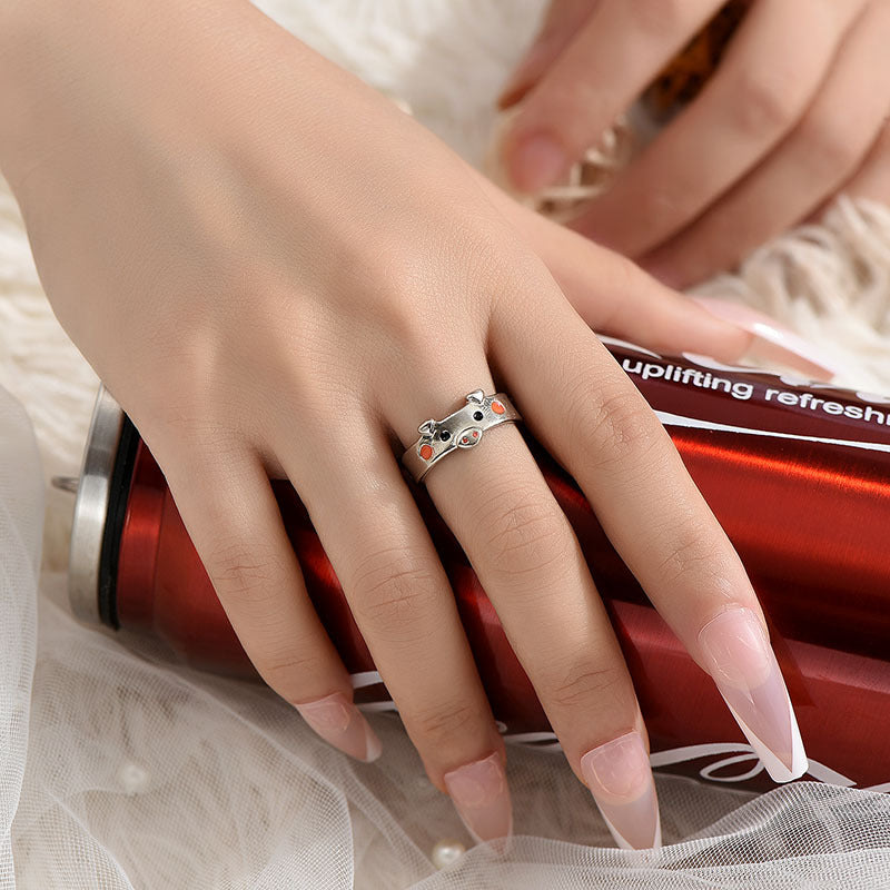 Pig Zodiac Animal Dripping Oil Ring Jewelry