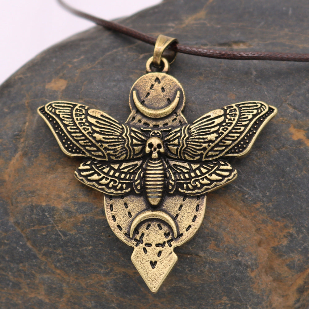 Skull Head Moth Necklace Popular European And American Accessories Animal Pendant Ladies Jewelry