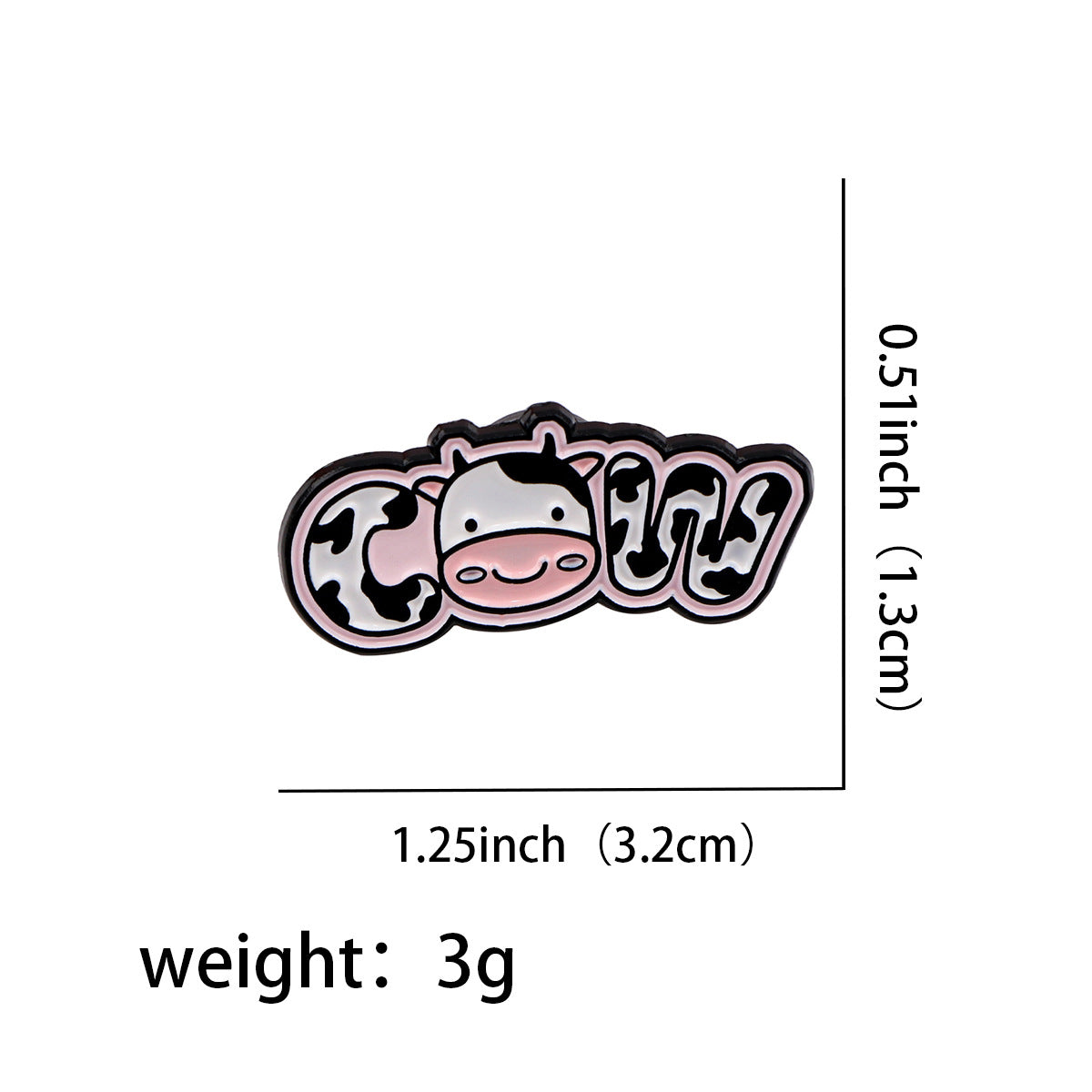Cartoon Cute Black And White Cow Animal Brooch