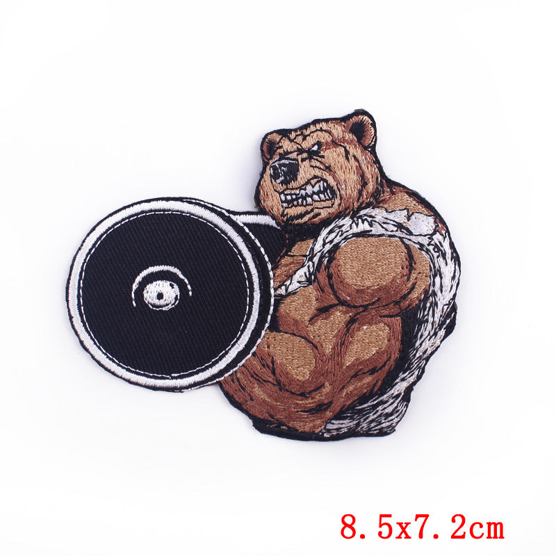 Fierce Animal Cloth Sticker Punk Muscle Animal Embroidery