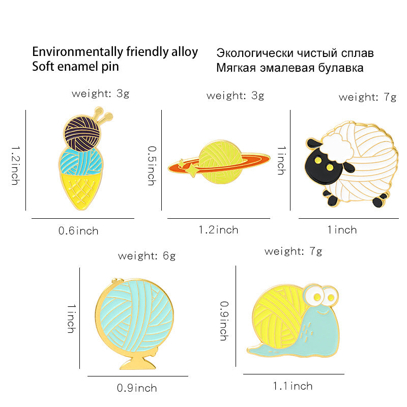 Cute Snail Sheep Alloy Animal Brooch Badge