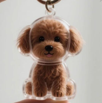 Dog Fur Storage Cute Pendant Keychain Bag Charm