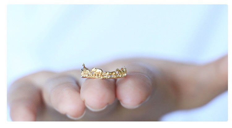 14k Gold Ring Female Creative Animal Circus