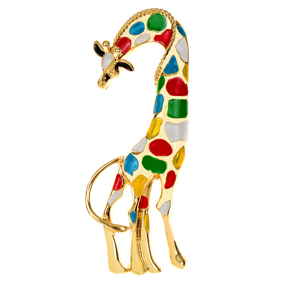 Large Size Painted Giraffe Brooch Dripping Oil Painting Oil Pin Corsage Women's Accessories