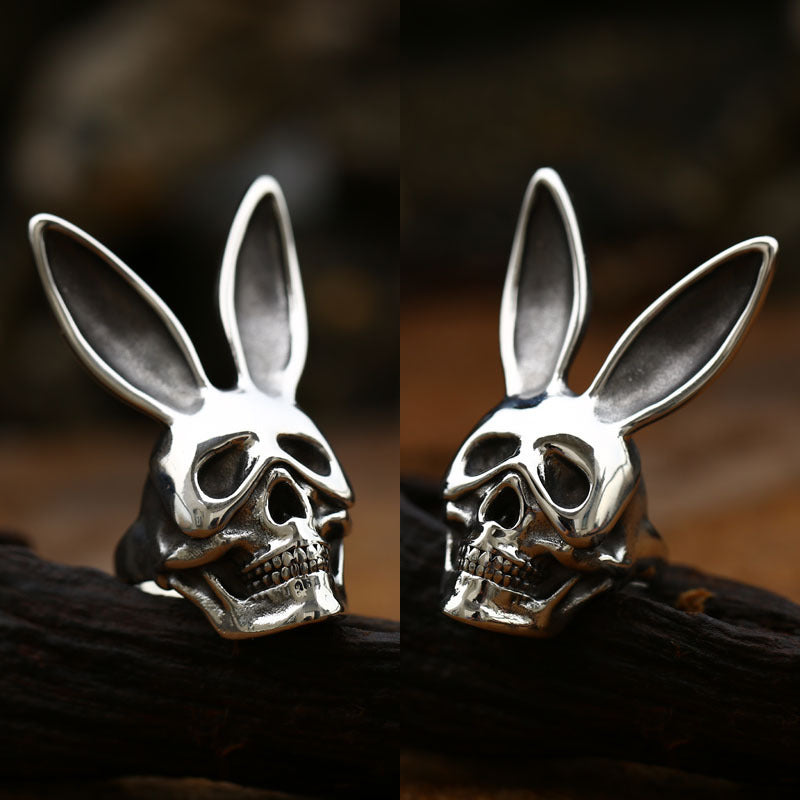 Rabbit Skull Titanium Steel Ring Jewelry
