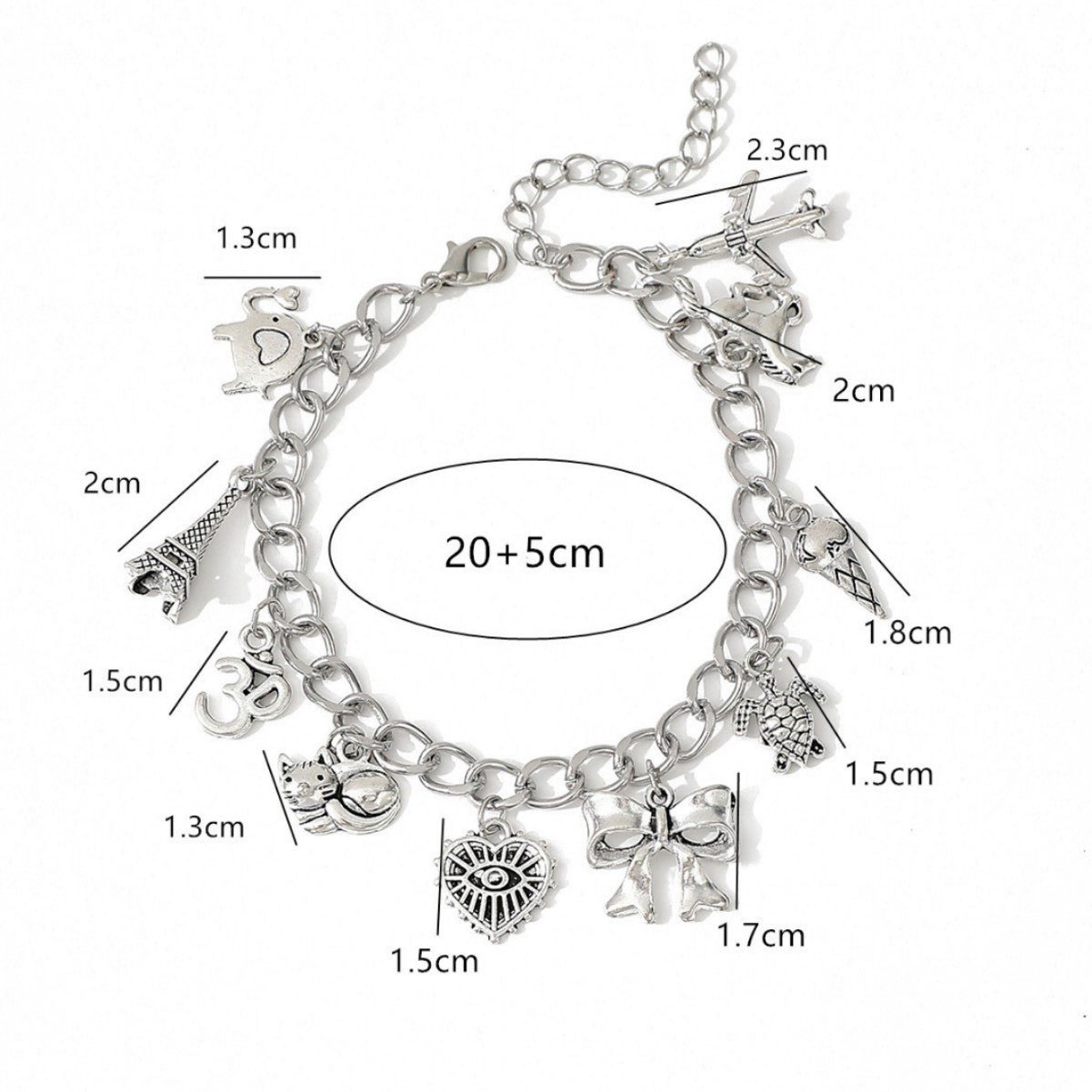 Punk Style Multi-element Bracelet With Personalized Airplane Letters