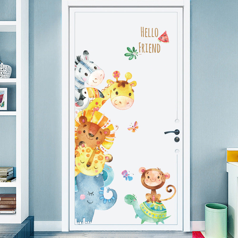 Watercolor Small Animal Cartoon Wall Sticker Bedroom Living Room Removable