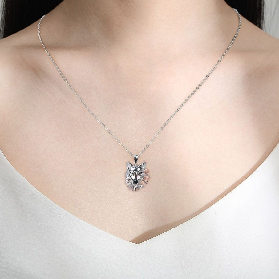 Retro Domineering Wolf Head Necklace European And American Personalized Trendy Jewelry