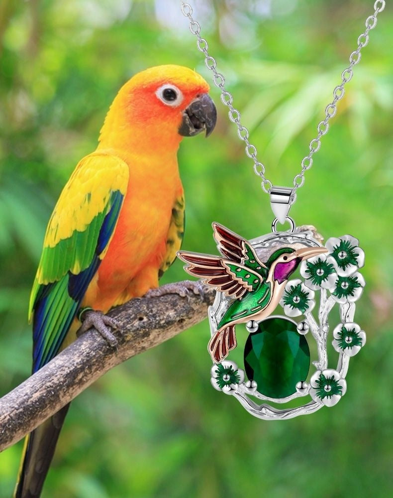 Hummingbird Necklace Women's Vintage Cross Chain Pendant Jewelry