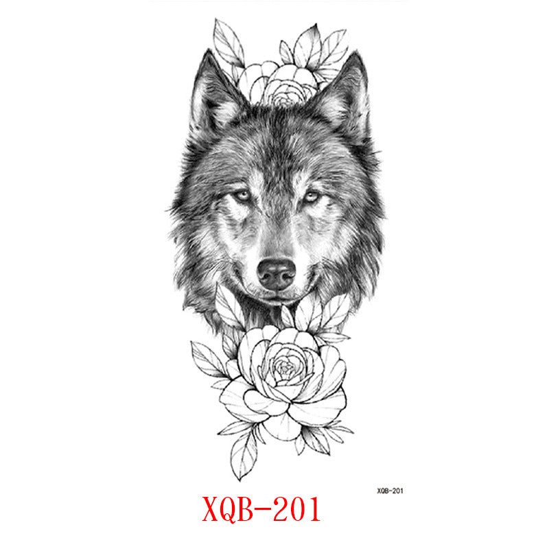 Paper Small Full Arm Flower Letter Animal Tattoo Sticker